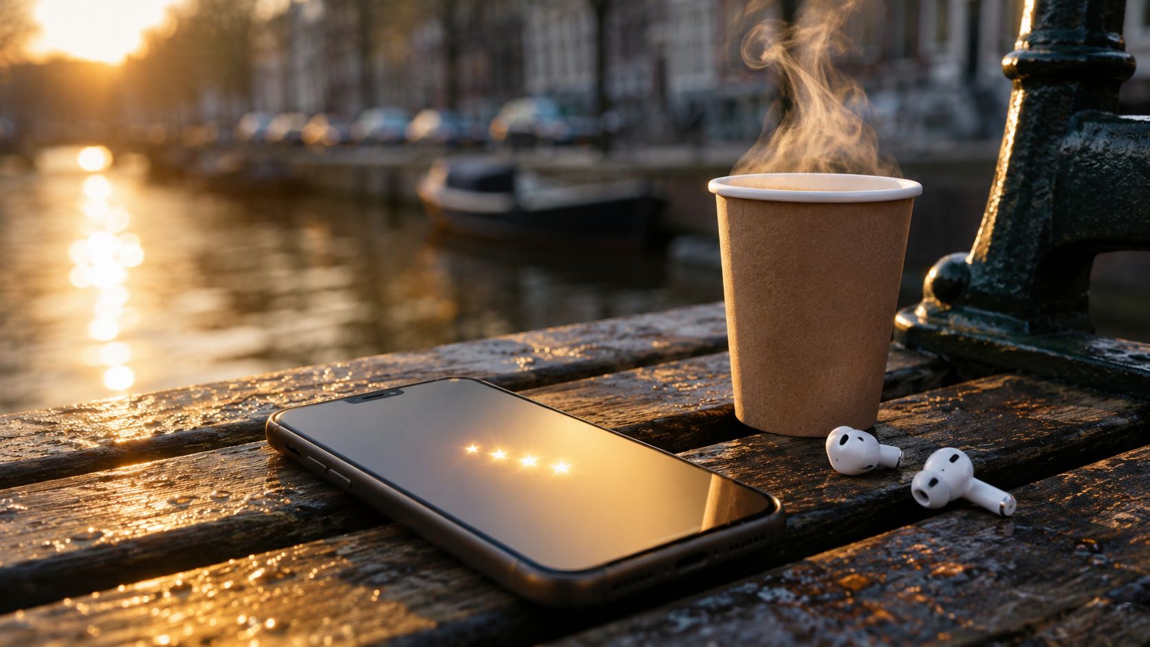 Praktijkmanager bekijkt review-reacties op een tablet aan de balie van een moderne kliniek