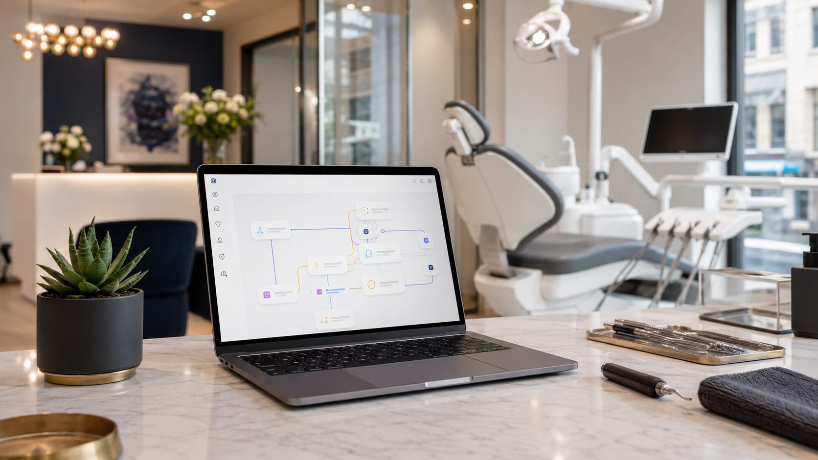 Workflow-builder canvas voor klinieken