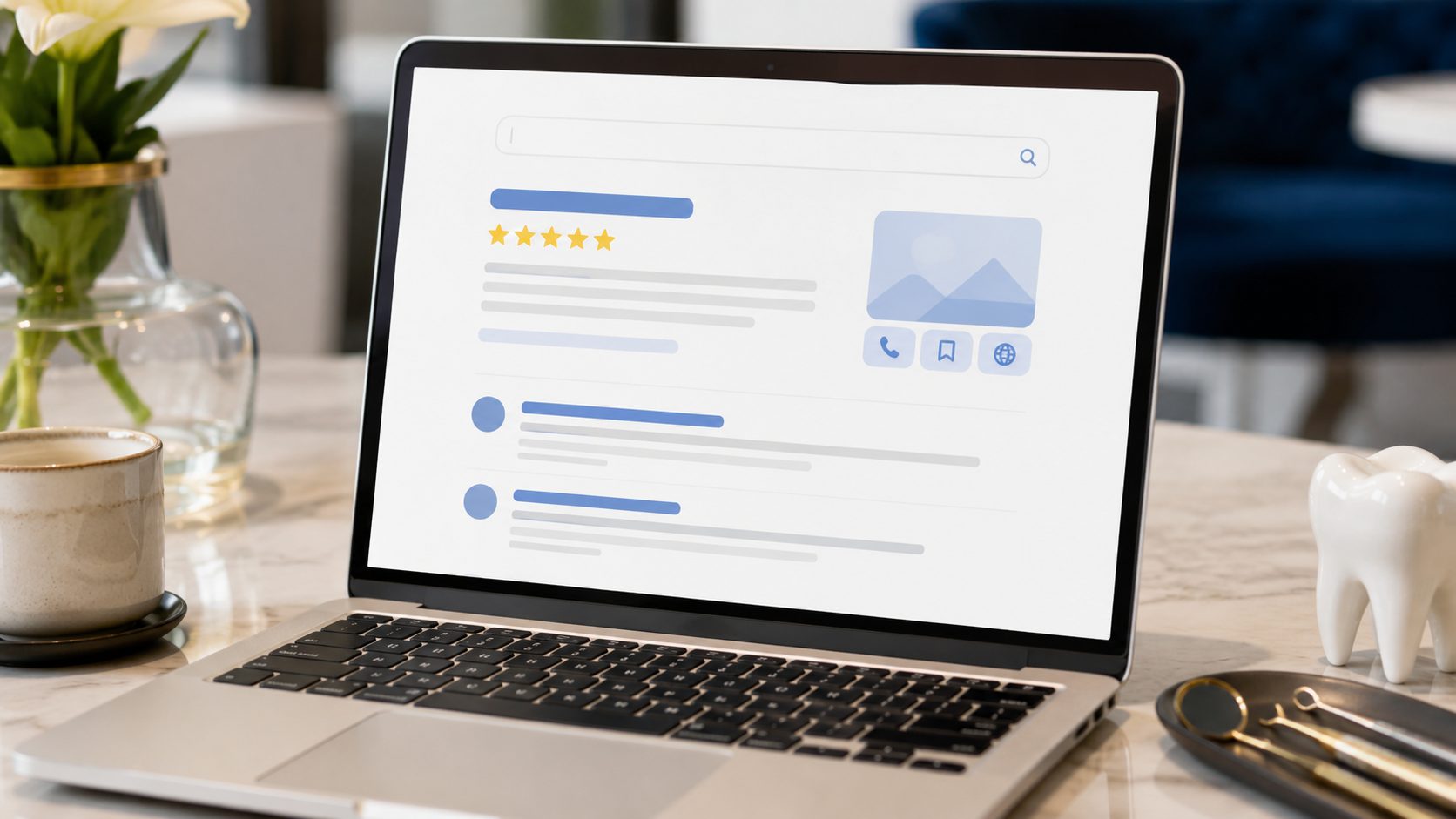 Google Maps search result met 5-sterren rating voor klinieken